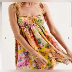For love and lemons XS yellow floral dress